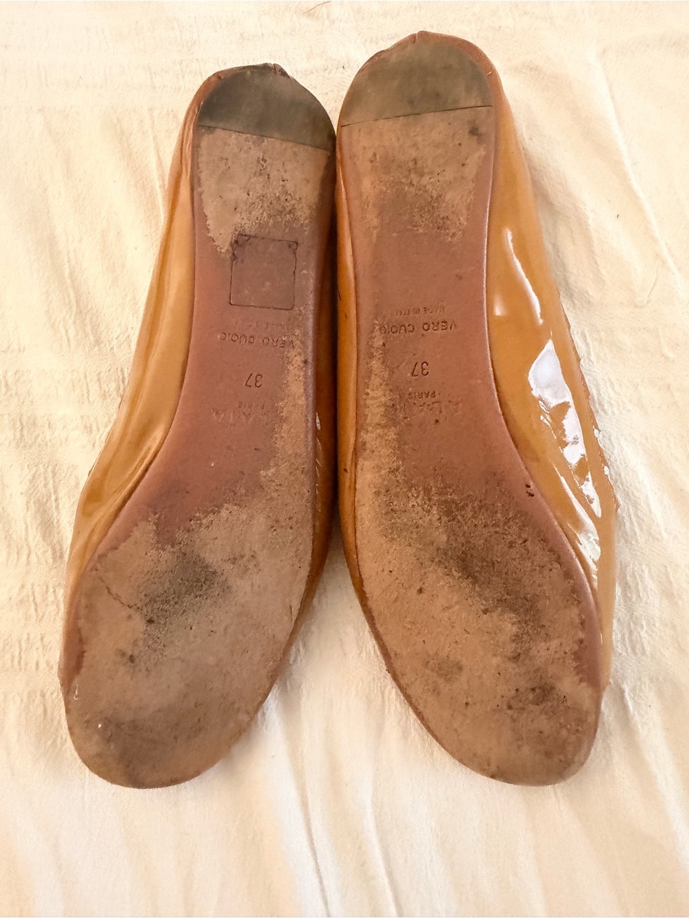 Alaïa Paris Patent Leather Bow Ballet Flats Cognac Size 37 - Picture 9 of 9